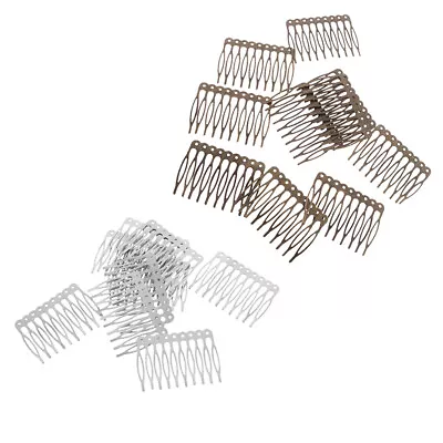 20pcs Blank Metal Hair Clips Wedding Side Comb 10 Teeth Hair Accessories DIY • £7.14