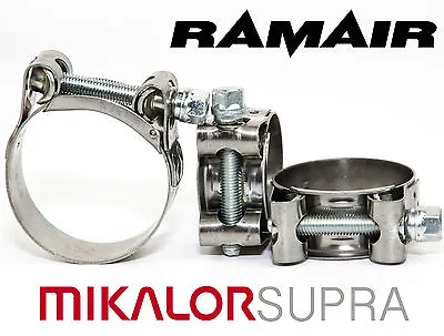 MIKALOR W2 Stainless Supra Heavy Duty Exhaust Pipe Clip Hydraulic Hose Clamp • £5