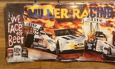 NASCAR Miller Lite Racing NHRA And INDY CAR 3x6 We Race For Beer Vinyl Banner • $40