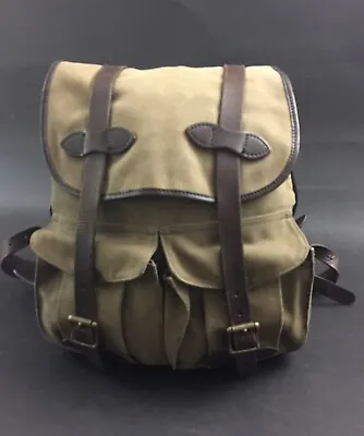 $225 • Buy Vintage Filson USA Made In Seattle Rucksack Backpack Otter Green Twill Restored