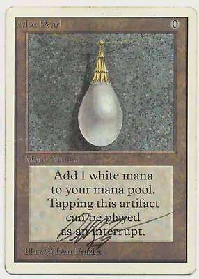MTG Magic The Gathering Unlimited ALTERED Mox Pearl SIGNED By DAN FRAZIER! MP • $2499.95