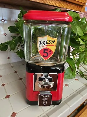$250 • Buy Vintage Oak Acorn 5 Cent Gumball, Peanut, Or Candy Machine. Mint Condition!!