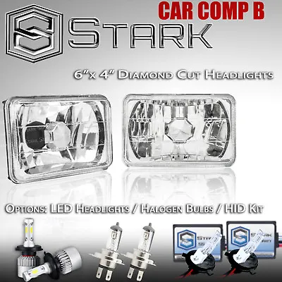 H4651 H4652 H4666 H4656 Head Light Glass Housing Diamond Lamp Chrome 4x6 - (B) • $84.46