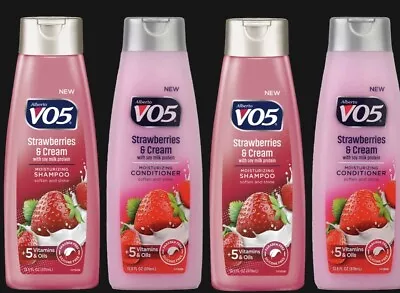 VO5 Strawberries & Cream SHAMPOO & CONDITIONER • 4-Pack 2 Of Ea 12.5oz • $13