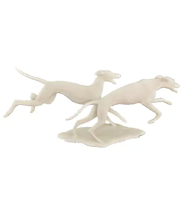 Vtg Kaiser Bochmann 2 Running Greyhounds White Bisque Porcelain 408 Figurine Dog • $165