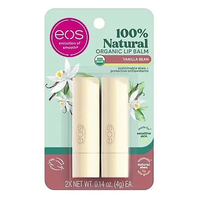 	2-Pack Eos USDA Organic Lip Balm Vanilla Bean Lip Care To Moisturize Dry Lips	 • $7.88