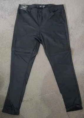 $40 • Buy ASOS CURVE Simply Be Black Coated Skinny Leg Denim Pants Size 20 BNWT