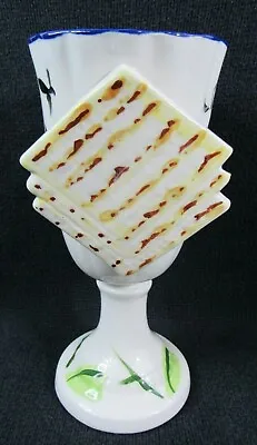 Vintage Hand Made Ceramic Art Pottery Judaica Jewish Seder Cup Goblet • $35