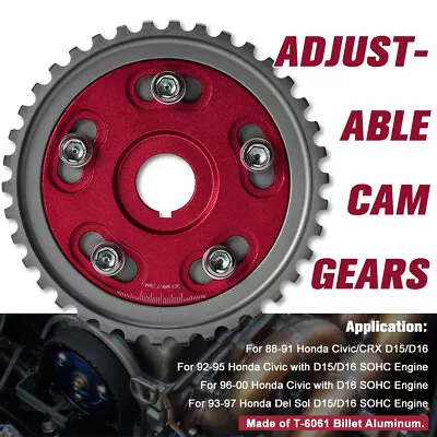 Adjustable Cam Gear Pulley Timing Gear For Honda SOHC D15 D16 D-Series Engine • $29.90