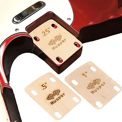 3Pcs Electric Guitar Neck-Shims Maple Plate 0.25 0.5 1 Degree Replacement Parts • $13.51
