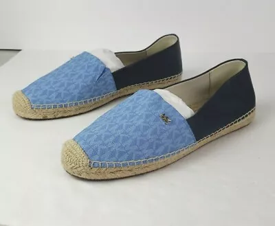 NWOB Michael Kors Kendrick Espadrille South Pacific Blue MK Logo Sz 9 • $49.50