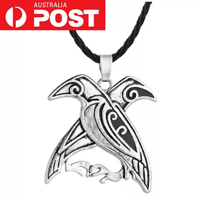 Necklace Pendant Viking Eagle Raven Men Women Unisex Metal Jewellery Gift Xmas • £6.79