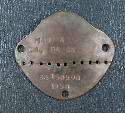 Dog Tag From French Indochina Vietnam 1950 Named CHU BA AN • $30