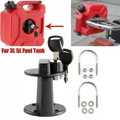 3L/5L Can Gas Fuel Oil Tank Mount Bracket Lock Clamp Set For Car Motorcycle UK • £17.56