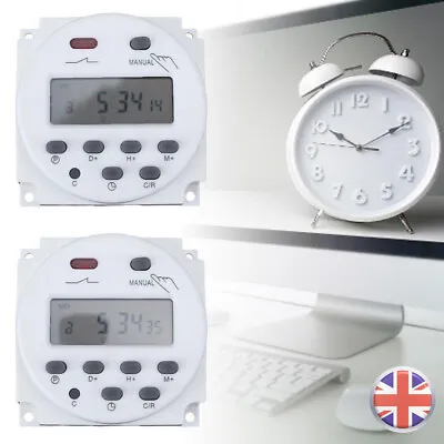 220v Digital LCD Display Time Switch Wall Weekly Programmable Electronic Timer • £7.99