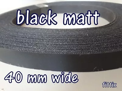 40 Mm Wide Melamine Pre Glued Iron On Edging Tape/Edge Banding  Black Matt • £5.59