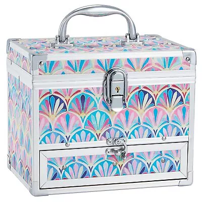 Girls Jewelry Box Organizer With Drawer & Mirror Mermaid Tail Style Lockable... • $42.83