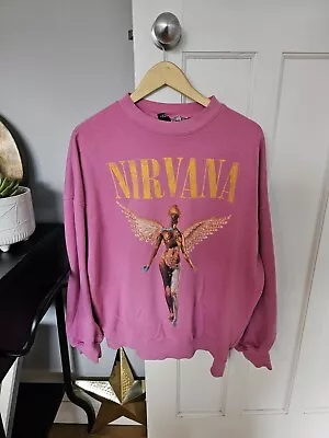 H&M Pink Nirvana Jumper Sweater Oversize S • £10