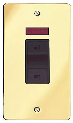 £15.99 • Buy MK Edge K14336 BBR B 45A Oven Cooker Switch Neon Black Insert Brushed Brass