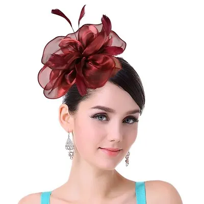 £4.99 • Buy Fascinator Wedding Cocktail Tea Party Ascot Hat Organza Flower Pillbox Headband