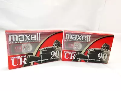 Lot Of 2 Maxwell UR 90 Minute Blank Audio Cassette Tapes Normal Bias NEW SEALED • $6.29