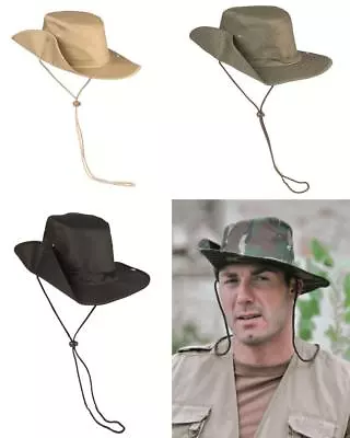 £9.99 • Buy Safari Outback Bush Hat Wide Brim Aussie Canvas Summer Sun Cap