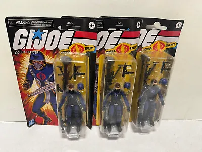 Lot Of 3 G.I. Joe Retro Cobra Officer 3.75 Inch Figures New DMG PKG 2021 • $34.99