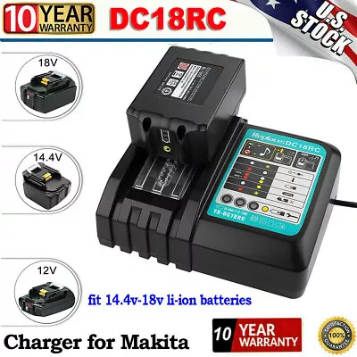 For Makita BL1830 BL1815 BL1820B 18V LXT Lithium 3Ah 6Ah DC18RC Battery Charger • $18.89