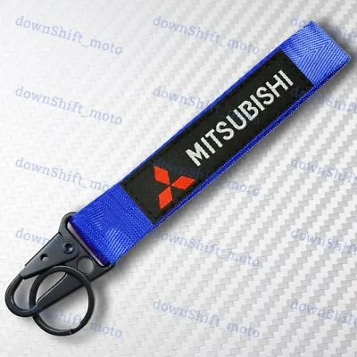 MITSUBISHI BL Racing Keychain Metal Key Ring Hook Strap Lanyard Nylon Universal • $7.88