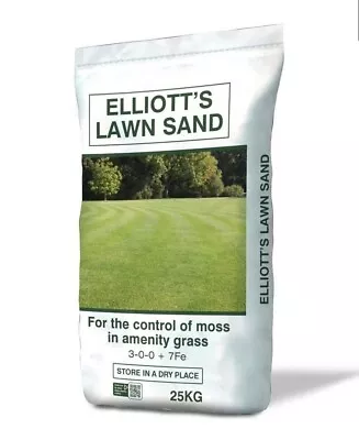 Thomas Elliott Lawn Sand 3-0-0 + 7% Fe 25kg Very High Iron - Treats 367sqm • £27.99
