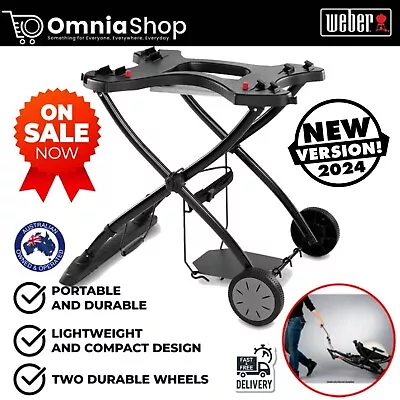 Weber Baby Q Stand Portable Cart Foldable Q1000/2000 6579 Heavy Duty With Wheels • $226.97