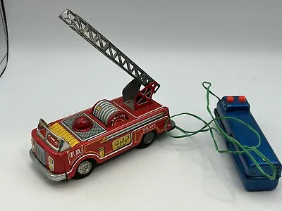 Vintage Marx Tin Toy Fire Truck Remote Battery Operated • $55