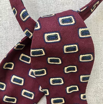 Ferrell Reed Vintage Bow Tie Maroon Geometric Self-Tie Adjustable 2.5” • $20