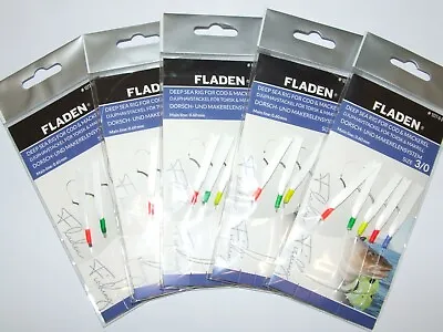 5 Packs Daylight 4 Hook Size 2/0 Fishing Mackerel Feathers Lures Sea Pollack • £5.99