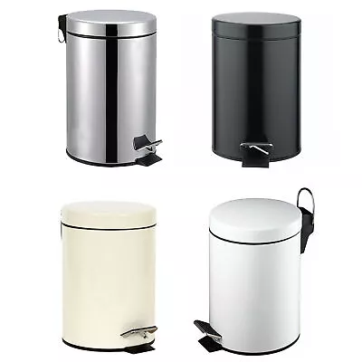 £8.45 • Buy 3 Litre Small S/s Pedal Bin Bathroom Kitchen Toilet Rubbish In 4 Colours