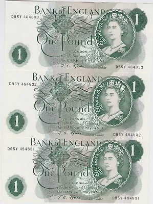 Six Consecutive B301 & B305 Fforde D95y & T67b £1 Notes In Near Mint Condition • £30