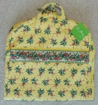 VERA BRADLEY Hanging Garment Bag - Hope Yellow With Pink Ribbons - Perfect Cond. • $79.95