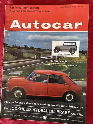 £5 • Buy Autocar Magazine 4 September 1964 Liege Rally Goodwood TT Test Mercedes 230sl