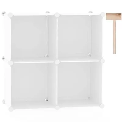 4-Cube Storage Organizer  DIY Plastic Modular Bookshelf  Ideal For Bedroom • $32.41