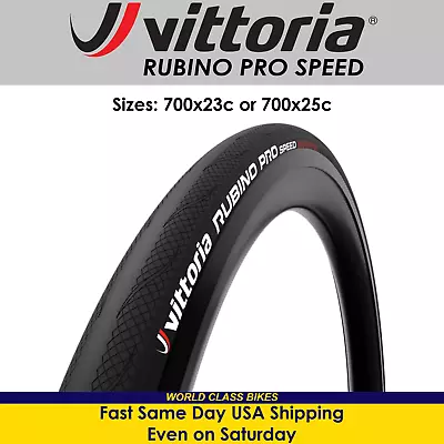 Vittoria Rubino Pro Speed G2.0 700x2325 All Black Folding Road Racing Bike Tire • $64.99