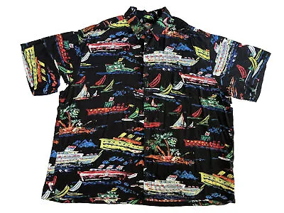 Jams World Boats Multicolor Button Up Short Sleeve Hawaiian Shirt Mens Size XXL • $149.95