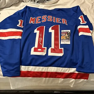 New York Rangers Mark Messier Autographed Pro Style Blue Jersey JSA Authentic... • $239