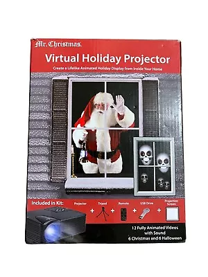 Mr Christmas Virtual Holiday Projector Screen Remote & Tripod Halloween Xmas • $31.49