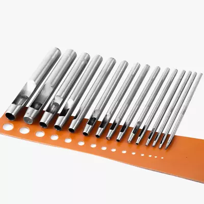 15Pcs Hollow Punch Leather Hole Punch Cutter 0.5Mm-10Mm Round Punch Tool Set Le • $29.11