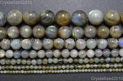 Natural Labradorite Gemstone Round Loose Beads 2mm 3mm 4mm 6mm 8mm 10mm 12mm 16  • $2.65