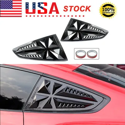 Carbon Look  MANBA Style Side Window Quarter Scoop Louver For Ford Mustang 15-22 • $59.21