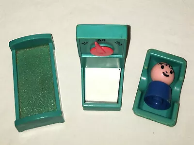 Vintage Fisher Price Little People Hospital Lot Scale Bed Cradle • $14.99