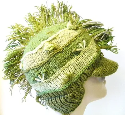 NEW Gorgeous Hand Knitted Mohawk Ear Flap Woolen Hat/Cap Made In Nepal #230 • $16.99