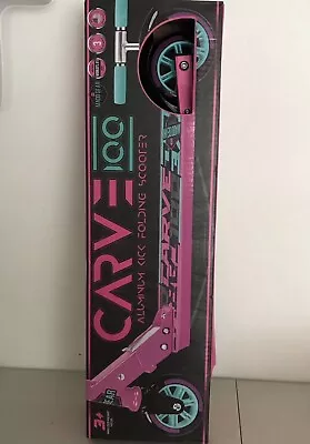 Madd Gear Carve 100 Alloy Foldiing Kick Scooter Pink/teal 100mm Wheels Ages 3+ • $19.99