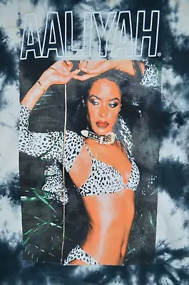 Aaliyah Shirt Mens Extra Large Multicolor Tie Dye Big Graphic Pose Y2K 90s • $5.95